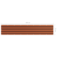 Vidaxl narancssárga-barna oxford-szövet erkélyparaván 75 x 400 cm (134925)