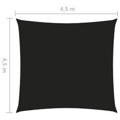 Vidaxl fekete négyzet alakú oxford-szövet napvitorla 4,5 x 4,5 m (135745)