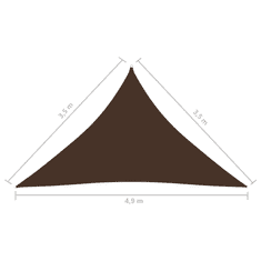 Vidaxl barna háromszögű oxford-szövet napvitorla 3,5 x 3,5 x 4,9 m (135835)