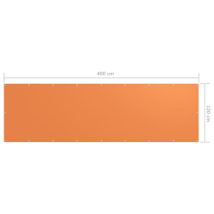 Vidaxl narancssárga oxford-szövet erkélyparaván 120 x 400 cm (135053)