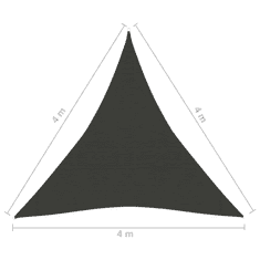 Vidaxl antracitszürke HDPE napvitorla 160 g/m² 4 x 4 x 4 m (311093)