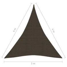 Vidaxl barna HDPE napvitorla 160 g/m² 3 x 4 x 4 m (311805)