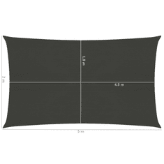 Vidaxl antracitszürke HDPE napvitorla 160 g/m² 2 x 5 m (311066)