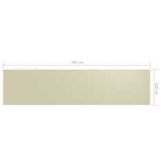 Vidaxl krémszínű oxford-szövet erkélynapellenző 120 x 500 cm (134958)
