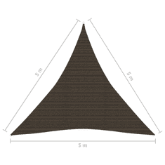 Vidaxl barna HDPE napvitorla 160 g/m² 5 x 5 x 5 m (311812)