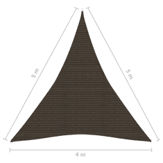 Vidaxl barna HDPE napvitorla 160 g/m² 4 x 5 x 5 m (311811)