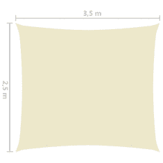 Vidaxl krémszínű téglalap alakú oxford-szövet napvitorla 2,5 x 3,5 m (135206)