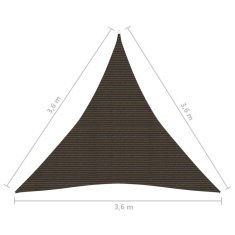 Vidaxl barna HDPE napvitorla 160 g/m² 3,6 x 3,6 x 3,6 m (311803)