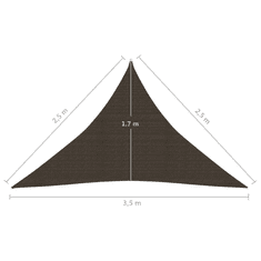 Vidaxl barna HDPE napvitorla 160 g/m² 2,5 x 2,5 x 3,5 m (311801)