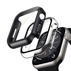 Crong CRG-41HS-CLR Apple Watch S7/S8/S9 Tok + Kijelzővédő - Átlátszó (41mm) (CRG-41HS-CLR)