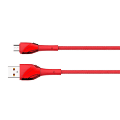 LDNIO LS662 USB-A apa - MicroUSB-B apa 3.0 Adat és töltő kábel - Piros (2m) (LS662 MICRO)