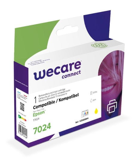 WeCare ARMOR tinta kompatibilis az Epson WF4015, T70244010, 22ml, sárga/sárga színnel