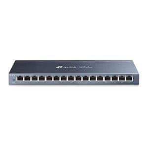 TP-LINK TL-SG116E 16 portos Gigabit Easy Smart Switch, 16 Gigabit RJ45 port, asztali acél tokkal