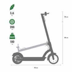 MY HOOD 200 Összecsukható roller - fehér és rózsaszín 505159