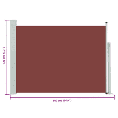 Vidaxl barna behúzható oldalsó teraszi napellenző 120 x 500 cm (48393)