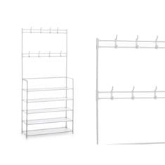 Northix Öt polccal ellátott ruhafogas és cipőtartó - fehér színben 