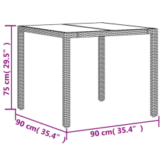 Vidaxl vidaXL3részes fekete polyrattan/akácfa kerti étkezőgarnitúra párnákkal (3278663)