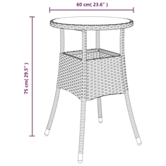 Vidaxl vidaXL3részes fekete polyrattan/akácfa kerti étkezőgarnitúra párnákkal (3278717)