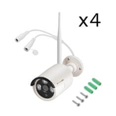 Krüger&Matz 4x WIFI IR LED vezeték nélküli videó megfigyelő kamera készlet + LCD monitor 3Mpx 1536P IP66 C210 Tuya