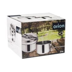 ORION Tourist 3 részes rozsdamentes acél ebéddobozos edény ételhez és főzéshez 1500ml