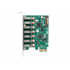 DELOCK 90104 7x külső USB Type-A 5Gbps port bővítő PCIe kártya (90104)