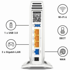 FRITZ!Box 4060 vezetéknélküli router Gigabit Ethernet Háromsávos (2,4 GHz / 5 GHz / 5 GHz) Fehér (20002931)