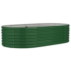 Vidaxl zöld porszórt acél kerti magaságyás 152x80x36 cm 318913