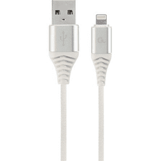 Gembird Lightning - USB-A adat- és töltőkábel 2m ezüst-fehér (CC-USB2B-AMLM-2M-BW2) (CC-USB2B-AMLM-2M-BW2)