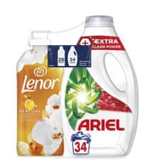 Ariel Ariel Extra Clean folyékony mosószer, 34 mosási adag és Lenor ruhaöblítő, 700 ml