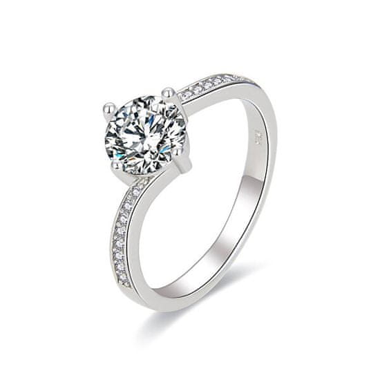 MOISS Csillogó ezüst gyűrű átlátszó cirkónium kövekkel R000059