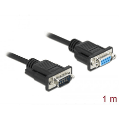 DELOCK Sub-D9-es RS-232 soros kábel apa-anya 1m (86615) (d86615)