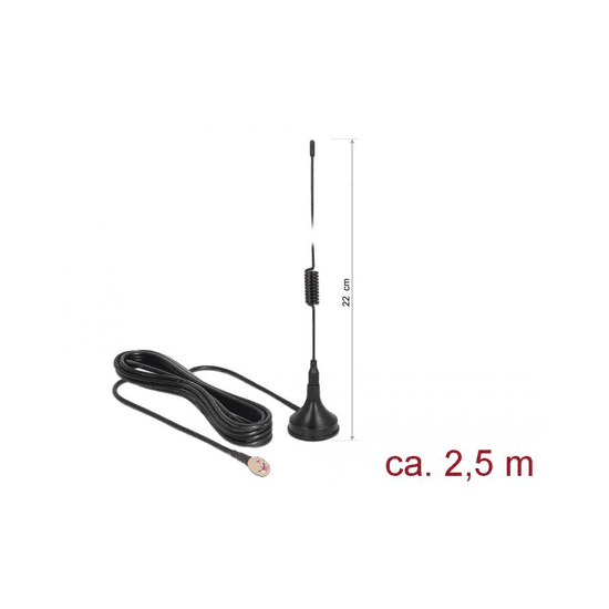 DELOCK  GSM / UMTS / LTE Antenne SMA Stecker 2 dBi starr (89613)