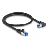 RJ45 hálózati kábel Cat.6A S/FTP egyenes / jobbra hajló 0,5 m fekete (80221) (80221)