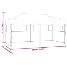 Vidaxl krémszínű összecsukható pavilon 3 x 6 m 41582