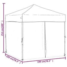 Vidaxl krémszínű összecsukható rendezvénysátor oldalfalakkal 2 x 2 m 93508