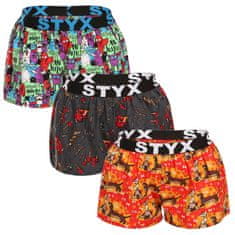Styx 3PACK női klasszikus boxeralsó art sport gumiból multicolor (3T15245) - méret M