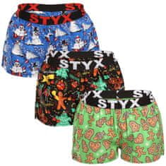 Styx 3PACK női klasszikus boxeralsó art sport gumiból multicolor (3T17134) - méret M