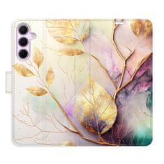 iSaprio Gold Leaves 02 flip tok Samsung Galaxy A35 5G