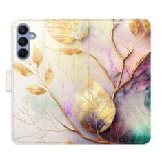 iSaprio Gold Leaves 02 flip tok Samsung Galaxy A25 5G