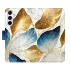 iSaprio GoldBlue Leaves flip tok Samsung Galaxy A35 5G