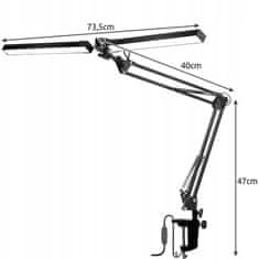 Malatec Alu. 230V 168 LED rugalmas dupla asztali lámpa fekete