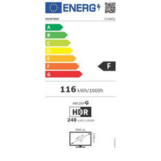 Hisense 75U8KQ 4K UHD Smart Mini-LED ULED televízió, sötétszürke, 189 cm (75U8KQ)