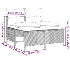 Vidaxl 4 részes szürke polyrattan kerti ülőgarnitúra párnákkal