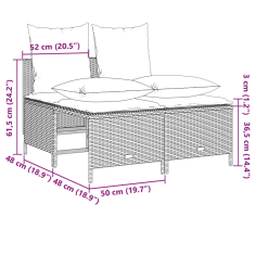 Vidaxl 4 részes szürke polyrattan kerti ülőgarnitúra párnákkal