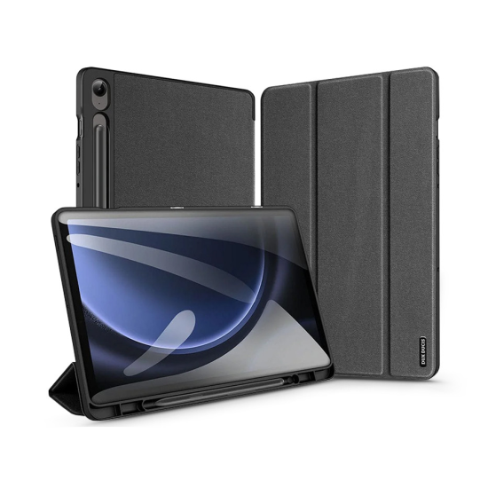 Dux Ducis Samsung X510/X516B Galaxy Tab S9 FE 10.9 tablet tok (Smart Case) on/off funkcióval, Pencil tartóval - Domo Series - fekete