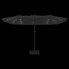 Vidaxl antracitszürke dupla tetős LED-es napernyő 449x245 cm