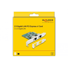 DELOCK PCI Express x1 kártya - 2 x RJ45 2,5 Gigabit LAN (88101) (del88101)