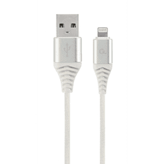 Gembird Lightning - USB-A adat- és töltőkábel 1m fehér-ezüst (CC-USB2B-AMLM-1M-BW2) (CC-USB2B-AMLM-1M-BW2)