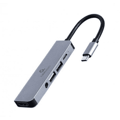 Gembird Multi Port Adapter USB Type C 5in1 USB hub szürke (A-CM-COMBO5-02) (A-CM-COMBO5-02)