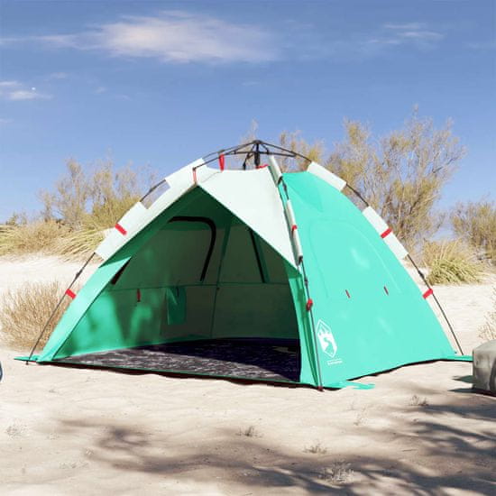 shumee 3 személyes tengerzöld vízálló felugró strandsátor